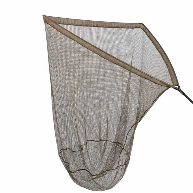 Fox EOS-X Landing Net 46 inča s karbonskom drškom duljine 6 ft (182 cm), aluminijskim nosačem i mekanom mrežom za šaranski ribolov.