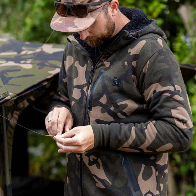 Fox Camo Full Zip Prem Sherpa 310 Hoodie jakna za ribolov