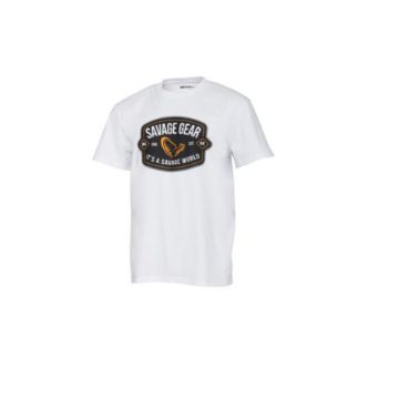 Savage Gear Badge Logo Majice White