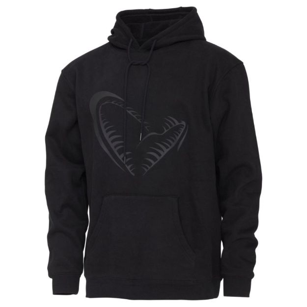 Savage Gear Jaw Hoodie Black  majice sa kapuljačom crne za ribolov