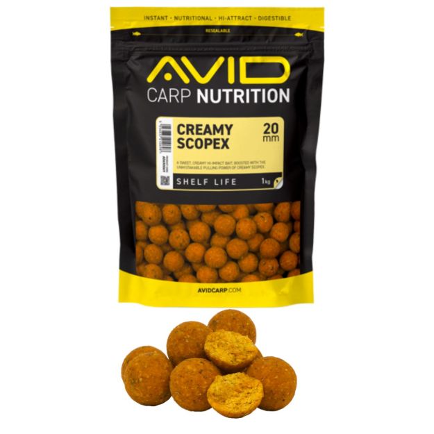 Avid Creamy Scopex boile 1kg 15mm i 20mm slatke boile za ribolov šarana i amura