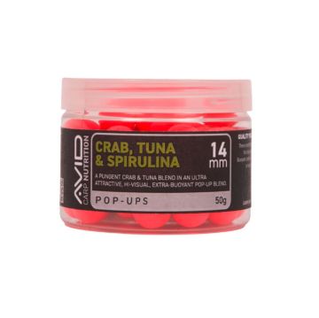 Avid Crab Tuna Spirulina Pop Up Boile 14mm Pink ružičaste plutajuće boile za ribolov šarana i amura