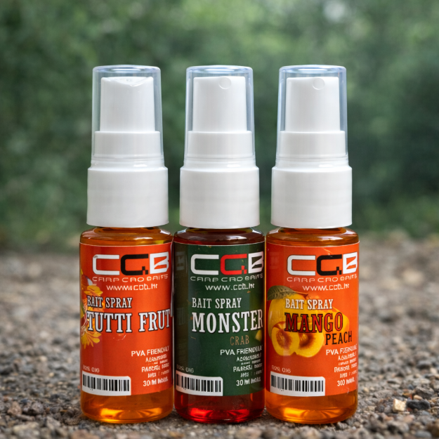 CCB Carp Cro Baits bait spray 30 ml, dip u spreju za pojačavanje atraktivnosti šaranskih mamaca i boila, dostupno u više aroma.