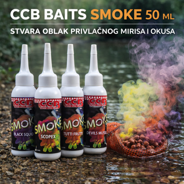 CCB Baits Smoke 50 ml atraktor s efektom dima u vodi za boile, pelete i PVA mamce