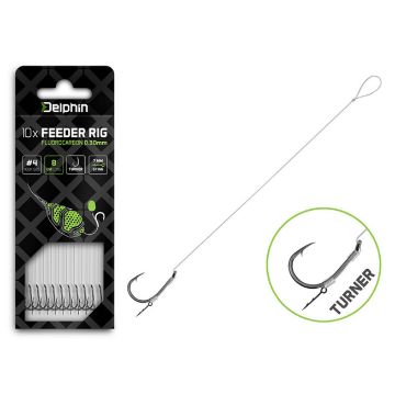 Delphin Feeder Rig Fluoro Sting Turner 12 cm gotovi fluorocarbon feeder predvez s bait spikeom
