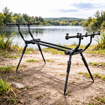 Energofish The One NEXXT Rod Pod stabilno postavljen uz vodu – rod pod za do 5 šaranskih štapova