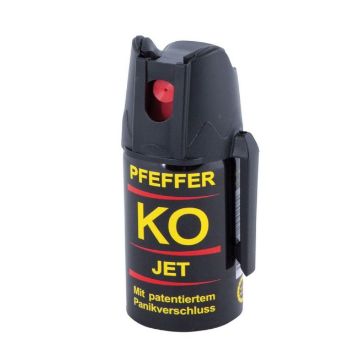 Ballistol KO-JET suzavac 40 ml s 11% OC, preciznim JET mlazom i dometom od 4 do 6 metara za učinkovitu osobnu zaštitu.