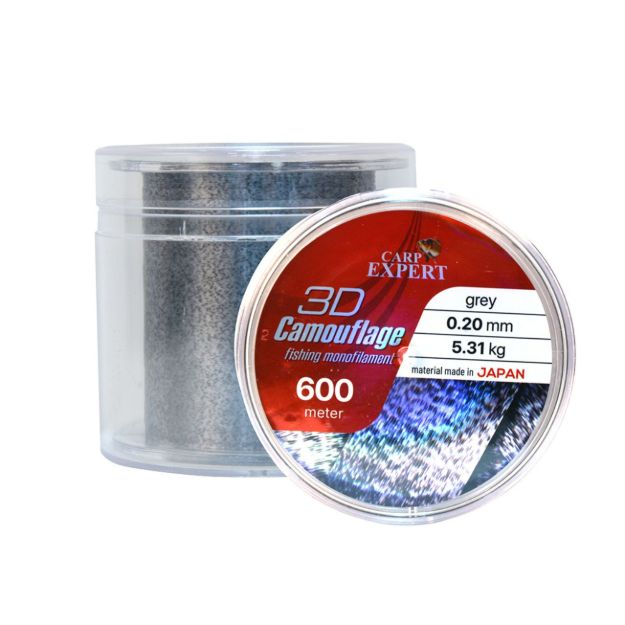 Carp Expert NEO 3D Camouflage Grey Black 600m najlon