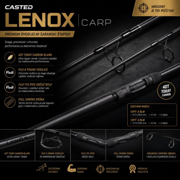 Casted LENOX Carp premium dvodijelni šaranski štapovi za daleke izbačaje