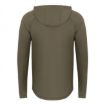 Detaljan prikaz Korda UPF 50 UV majice Dark Khaki s laganim prozračnim materijalom, kapuljačom i dugim rukavima za zaštitu od sunca tijekom ribolova.