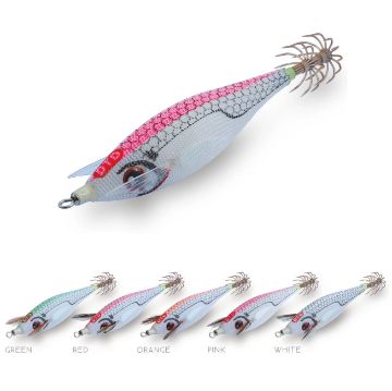 DTD White Killer 2.5 skosavica za lignje Green s fosfornim tijelom, UV detaljima i plavim glow efektom za eging ribolov