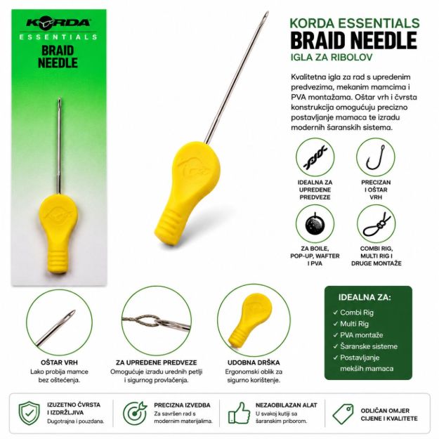 Korda Essentials Braid Needle igla za upredene predveze i boile